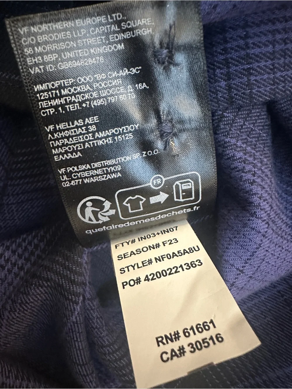 The North Face Organic Flannel Shirt Men’s Size S Purple